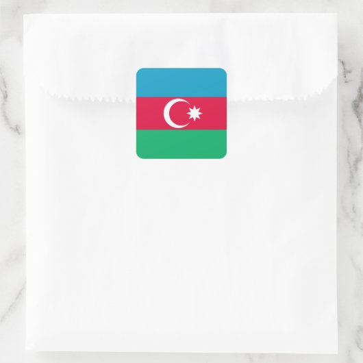 Azerbeidzjan vlag vierkante sticker (Tas)