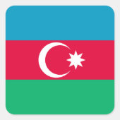 Azerbeidzjan vlag vierkante sticker (Voorkant)