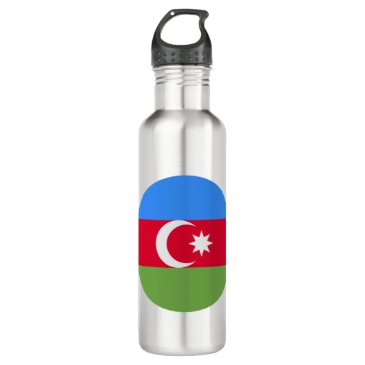 Azerbeidzjan vlag waterfles  (Voorkant)