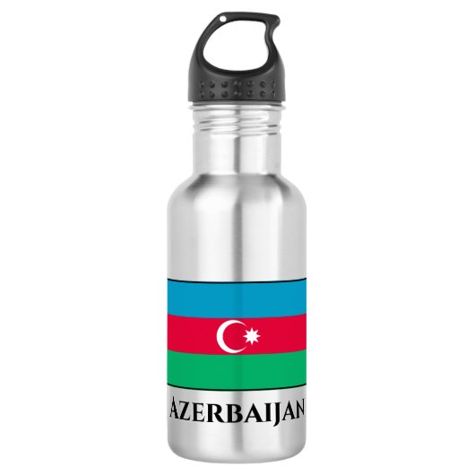 Azerbeidzjan vlag waterfles  (Voorkant)