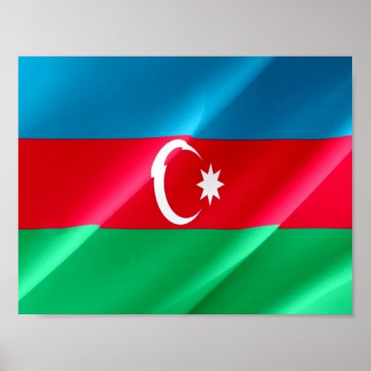 Azerbeidzjan - Vlaggolven - Poster (Voorkant)