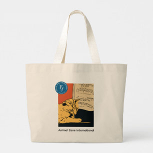 AZI boodschappentas met pianokat Grote Tote Bag