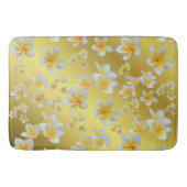 azian, geel, wit, bloem, helder, goud, floraal badmat (Voorkant)