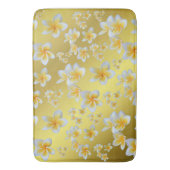 azian, geel, wit, bloem, helder, goud, floraal badmat (Voorkant Verticaal)