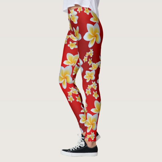 azian, geel, wit, bloem, helder, goud, floraal leggings (Links)