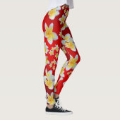 azian, geel, wit, bloem, helder, goud, floraal leggings (Rechts)
