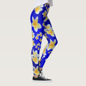 azian, geel, wit, bloem, helder, goud, floraal leggings (Rechts)