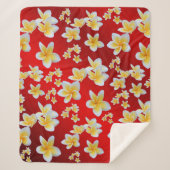 azian, geel, wit, bloem, helder, goud, floraal sherpa deken (Voorkant)