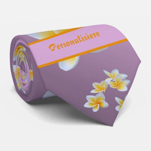 azian, geel, wit, bloem, helder, goud, floraal stropdas (Opgerold)