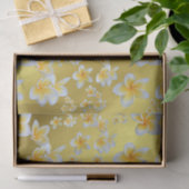 azian, geel, wit, bloem, helder, goud, floraal tissuepapier (Geschenk)