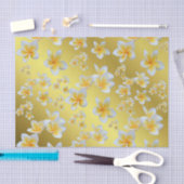 azian, geel, wit, bloem, helder, goud, floraal tissuepapier (Craft)