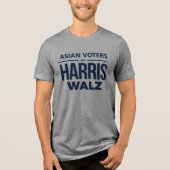 Aziaten voor Harris Walz Tri-Blend Shirt (Voorkant)