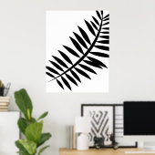 Aziatisch Abstract Leaf 4 Poster (Thuiskantoor)