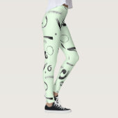 Aziatisch Abstract zwart op groen design Leggings (Rechts)