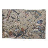 Aziatisch, antiek, zijde, schilderij, natuur, voge kussensloop (Achterkant)