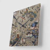 Aziatisch, antiek, zijde, schilderij, natuur, voge vierkante klok (Hoek)