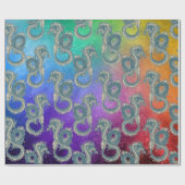 Aziatisch blauw dragon Gift Wrapping Paper Cadeaupapier (Vlak)