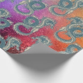 Aziatisch blauw dragon Gift Wrapping Paper Cadeaupapier (Hoek)