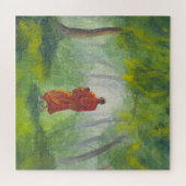 Aziatisch bos, acryl monnik schilderij. legpuzzel (Horizontaal)