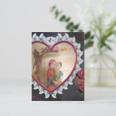 Aziatisch bruidspaar op Heart Swing Art Print Briefkaart (Staand voorkant)