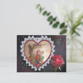 Aziatisch bruidspaar op Heart Swing Art Print Briefkaart (Staand voorkant)