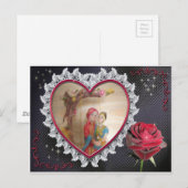 Aziatisch bruidspaar op Heart Swing Art Print Briefkaart (Voorkant / Achterkant)