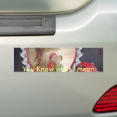 Aziatisch bruidspaar op Heart Swing Art Print Bumpersticker (Op auto)