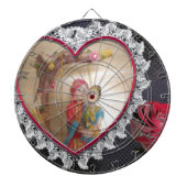 Aziatisch bruidspaar op Heart Swing Art Print Dartbord (Voorkant)