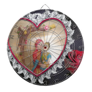 Aziatisch bruidspaar op Heart Swing Art Print Dartbord