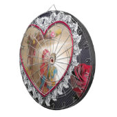 Aziatisch bruidspaar op Heart Swing Art Print Dartbord (Voorkant Rechts)