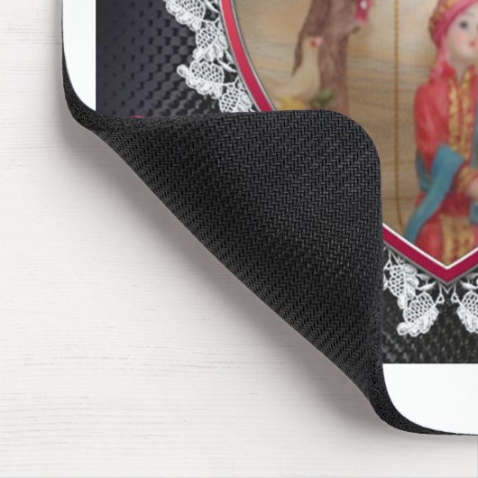 Aziatisch bruidspaar op Heart Swing Art Print Muismat (Hoek)