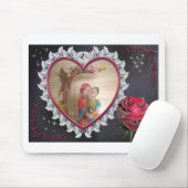 Aziatisch bruidspaar op Heart Swing Art Print Muismat (Met muis)
