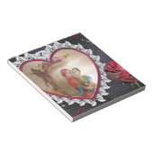 Aziatisch bruidspaar op Heart Swing Art Print Notitieblok (Schuin)