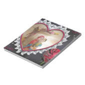 Aziatisch bruidspaar op Heart Swing Art Print Notitieblok (Linkerzijde)