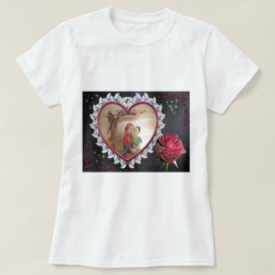Aziatisch bruidspaar op Heart Swing Art Print T-shirt
