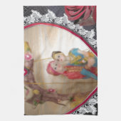 Aziatisch bruidspaar op Heart Swing Art Print Theedoek (Verticaal)