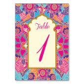 Aziatisch - Bruiloft - Henna - Mehndi - Tafelnumme Kaart (Voorkant)