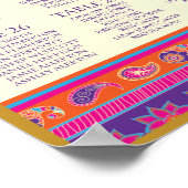 Aziatisch - bruiloft - Henna - Tafelzetplan Poster (Hoek)