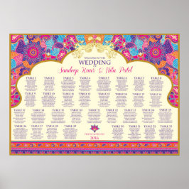 Aziatisch - bruiloft - Henna - Tafelzetplan Poster
