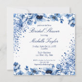 Aziatisch Chinees Lichtblauw Bloemen Bridgerton Kaart (Voorkant)