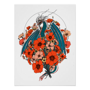 Aziatisch Draak Logo Perfect Poster