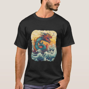 Aziatisch Dragon Anime Japans Zee Waves T-shirt