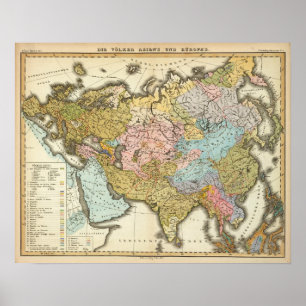 Aziatisch en Europees volk Poster