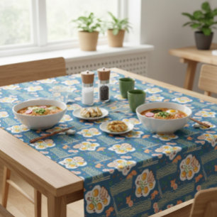 Aziatisch eten geïnspireerd op Noodles & Narutomak Tafelkleed