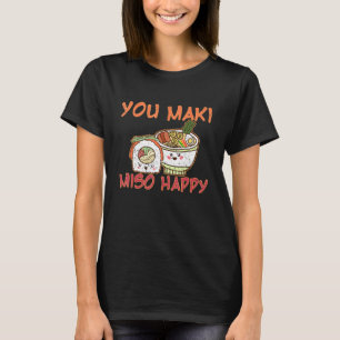 Aziatisch eten Ramen Nigiri Sashimi Maki Funny Sus T-shirt