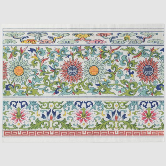 Aziatisch floraal decoupage papier (Voorkant)