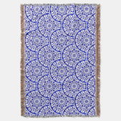 Aziatisch Geïnspireerd Blauw en Wit Aardewerk Chin Deken (Voorkant Verticaal)