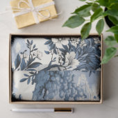  Aziatisch Geïnspireerd Blauw & Wit Bloemen Tissuepapier (Geschenk)