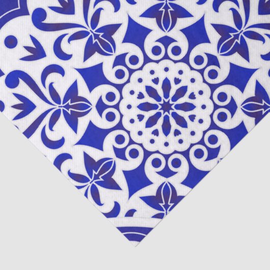 Aziatisch Geïnspireerd Blauw Wit Decoupage Chinois Tissuepapier (Detail)