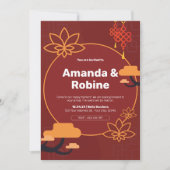 Aziatisch geïnspireerde bruiloft uitnodiging (Voorkant)